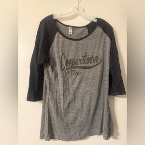 Cooperstown 1786 Grey Baseball T-Shirt Women’s XXL
